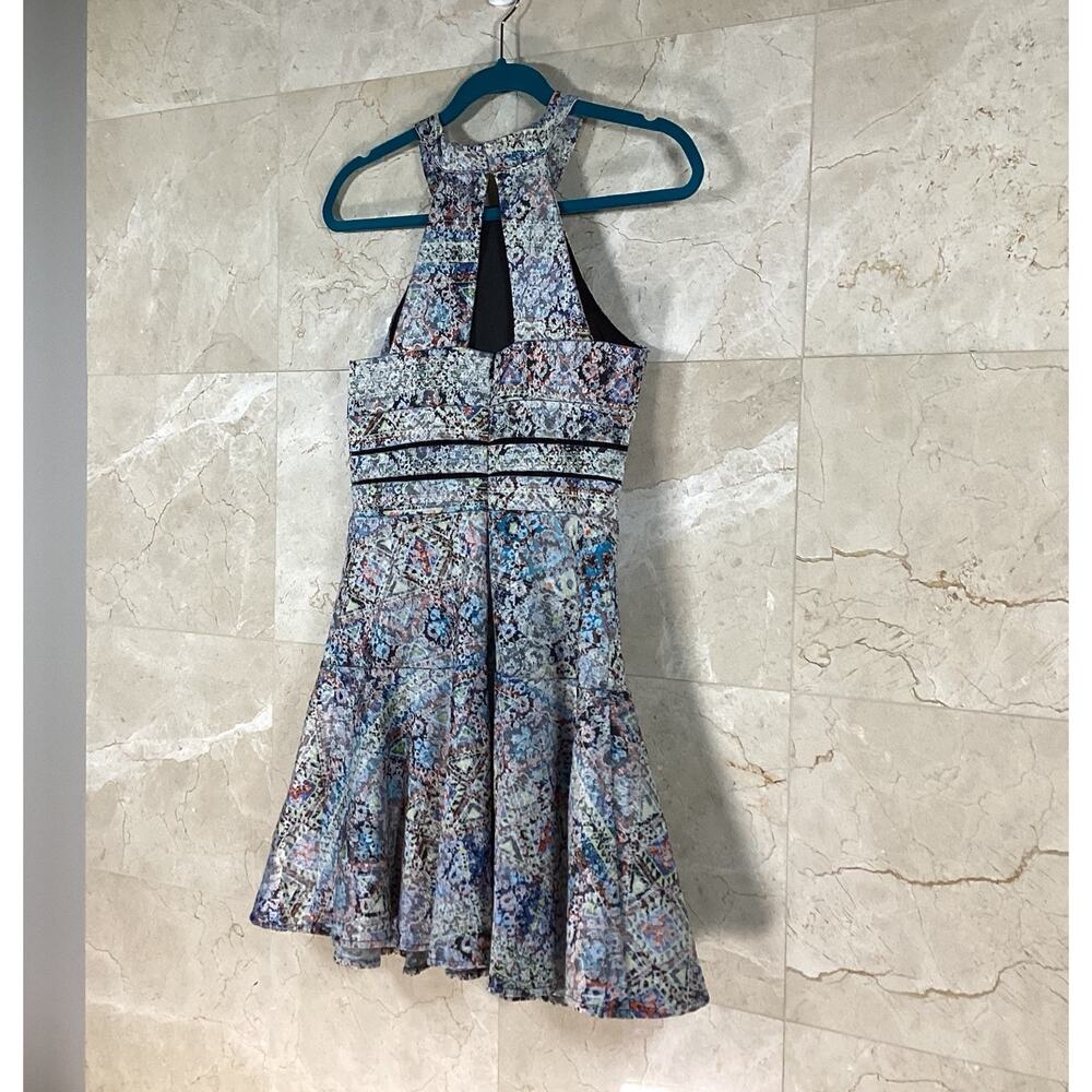Parker Tribal Jacquard Party Brady Dress | Fit & Flare | Cut-Out Back | Size S - Picture 2 of 14